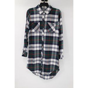 rails tunic dress Womens XS flanel shirt long sleeve‎ plaid cotton blend button